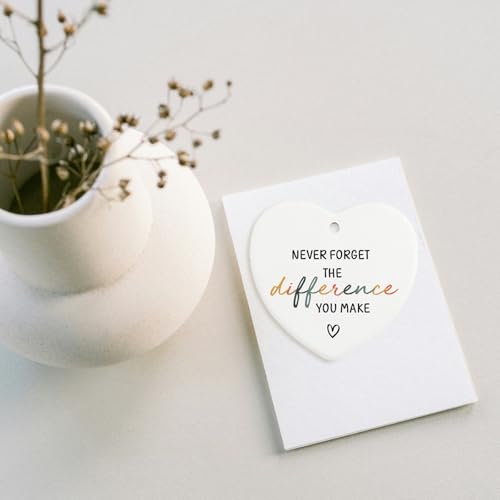 Thank You Gifts Never Forget The Difference That You Make Ornament Keepsake Sign Heart Plaque Appreciation Retirement Farewell Gifts for Coworker Boss Teacher Nurse Employee