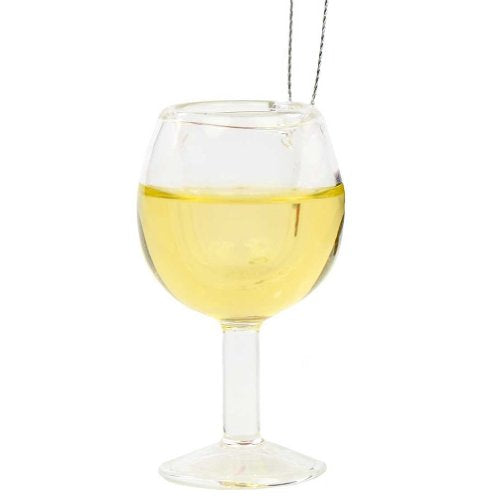 Wine Glass Ornament - White Wine Glass Hanging Ornament