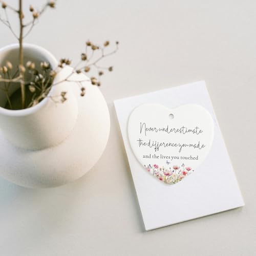 Thank You Gifts for Women Appreciation Gifts for Employee Never Underestimate The Difference You Made Ceramic Ornament Retirement Going Away Farewell Gift for Coworkers Teachers Nurses Employee Boss