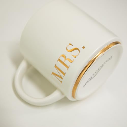COLLECTIVE HOME - Mr. & Mrs. Ceramic Mugs, Wedding Gift Set, Perfect Luxury Couple's Gift, Elegant Design, Premium Ceramic, 2-Piece Set (MR & MRS)