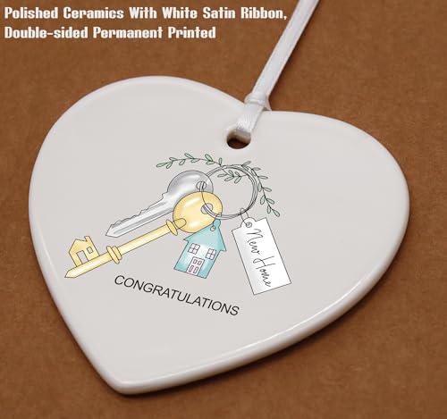 Congratulation New House Gifts-Gifts Realtor to Homeowner-Happy Housewarming -Congrats First Time New Home Present,Housewarming Presents for Houseowner-Heart Shaped Ornament