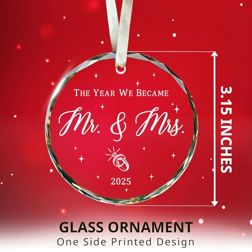 Wedding Gifts - Mr and Mrs Gifts - Wedding Gift Ideas for Couples 2025, Future Mr and Mrs Gift Ideas - 1st Bridal Shower Ornaments for Bride, Bride to Be - Glass Ornament 2025