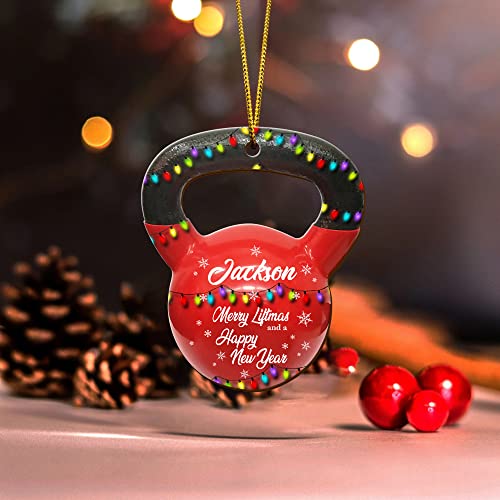 All Over Printed, Gym Ornament, Weightlifting Ornament, Powerlifting Ornament, Fitness Ornament, Christmas Tree Ornament, 3.5" Wood Ornament 2 Sided, Gift for Gymer (08)