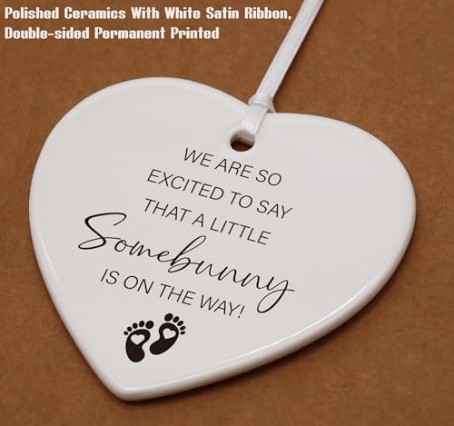 Baby Pregnancy Announcement Gifts - Grandparents, Aunt, Uncle - Baby Coming Soon - Heart Shaped Ornament