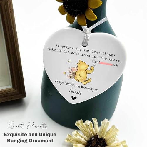 Aunt Present-Promoted to Aunt-Become an Auntie-Pregnancy Announcement Gifts-Baby Reveal Gifts-Baby Presents Shower-Sometimes The Smallest Things-Heart Shaped Ornament