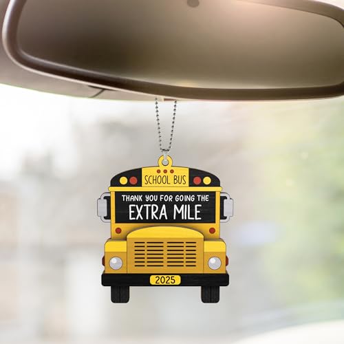 Bus Driver Appreciation Gifts - Bus Driver Gifts - School Drivers Appreciation Gift for Men, Women - Thank You, Retirement Gift for School Driver Monitor - Wood Hanging Ornament