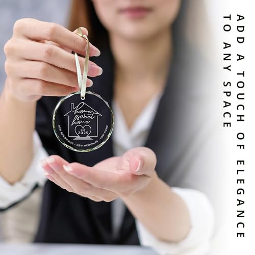 House Warming Gifts New Home - New Home Ornament 2025 - Housewarming Gifts for First House, Housewarming Gift Ideas for Couple - Home Ornaments for Home, Newhouse Owners Ideas - Glass Ornament