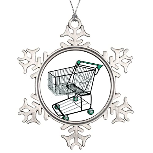 Shopping Cart Ornament-Christmas Ornament Metal Snowflake Christmas Ornament Holiday Keepsate