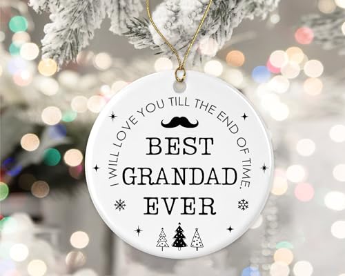 Best Grandad Ever Ornament, Grandad Christmas Ornament, Ornament for Grandad, Christmas Ornament Gift from Daughter, Son Printed on One Side