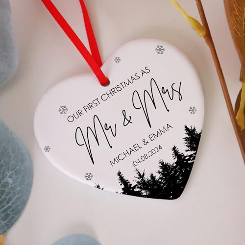 Custom Mr and Mrs Ornaments 2025, The Year We Became Married Ornament Wedding Gifts, Bridal Shower Bride Gift Ideas for Her