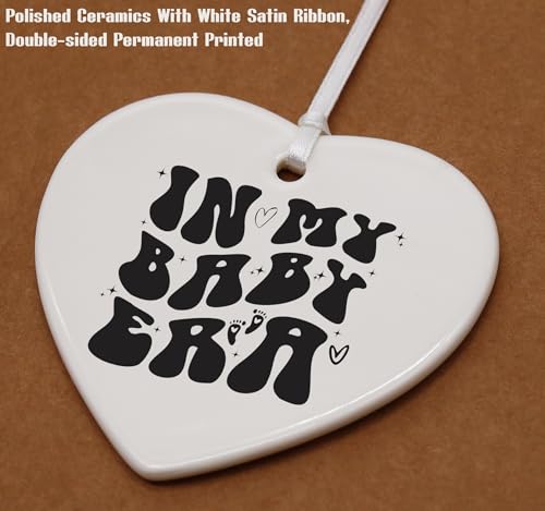 Become A Mommy,New Mom Present-Mother to Be-in My Baby Era-Baby Gift Shower-Newborn New Baby Gift-Baby Announcement Gift-Christmas Decor Gift-Ceramic Ornament Gift-Heart Shaped Sign Plaque Keepsake