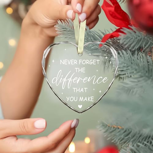 BSQUIELE Thank You Gifts for Women - Never Forget The Difference That You Make Ornament - Farewell, Leaving, Appreciation, Retirement Gifts for Coworker, Boss, Manager for Women