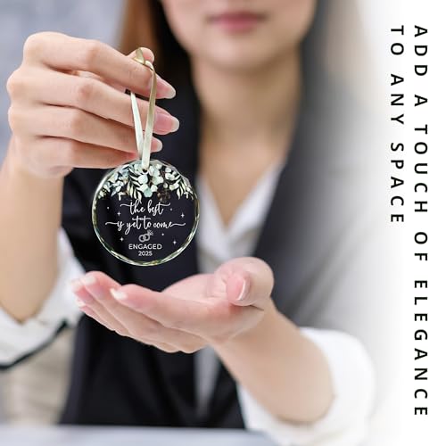 Engagement Gifts for Couples - Gifts for Newly Engaged Couples - Happy Engagement Gift for Her, Bride to Be - Just Engaged Ideas for Her, Friends - Glass Ornament 2025