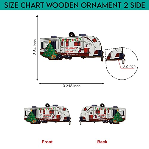 All Over Printed, Camping Ornaments, Campsite Camper Ornament, Christmas Tree Ornaments, 3.5" Wood Ornament 2 Sided, Gift for Family, Friend
