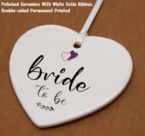 Wedding Gift for Bride-Bride to Be-Newly Engaged Keepsake-Bridal Shower Present for Her-Bachelorette Party Present for Women-Heart Shaped Ornament with Gift Box