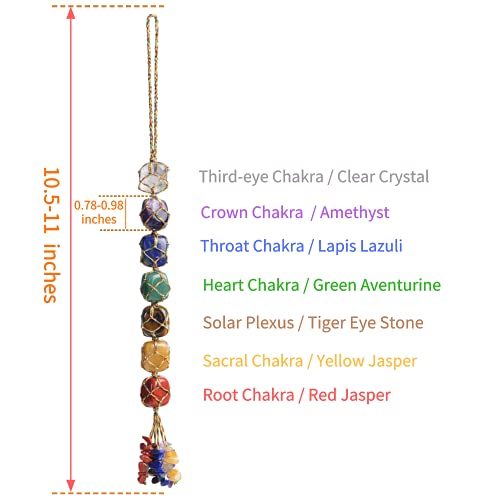 Anjiucc 7 Chakra Healing Crystals Feng Shui Hanging Ornament Car Ornament Meditation Hanging Ornament Window Ornament for Home Decor Party Decor
