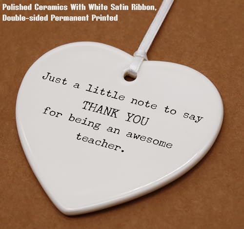 Teacher Appreciation Gifts - Heart-Shaped Ornament, Just A Little Note to Say Thank You