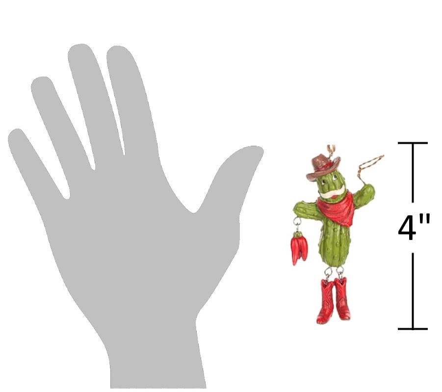 The Bridge Collection Santa Cactus Ornament - Cactus Cowboy Christmas Tree Ornaments - Santa Ornament - Southwestern Ornament