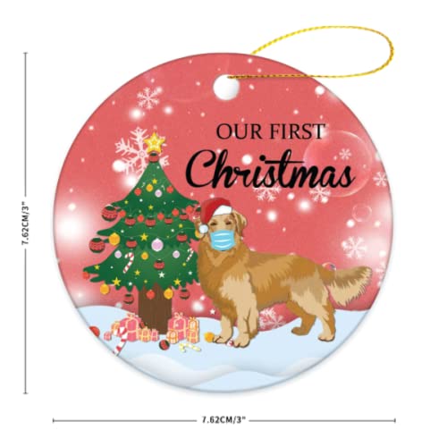 Christmas Tree Ornament, Golden Retriever Christmas Ornament Christmas Bauble, Xmas Ornaments Our First Christmas Ornament Pendant Christmas Decorations Hanging Ornament Keepsake