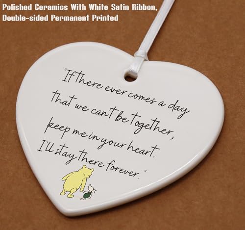 Best Friends Goodbye Leaving Away Farewell Gift-If There Ever Comes A Day-Ceramic Heart Ornament Keepsake Sign Plaque Decor Gift-Double-Sided Printing
