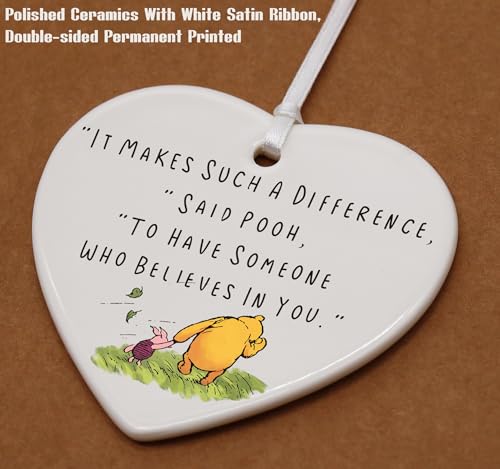 Teacher Mentor Appreciate Gift-It Makes Such A Difference-Teacher Month, Ceramic Heart Ornament Keepsake Plaque Decor Gift-Double-Sided Printing