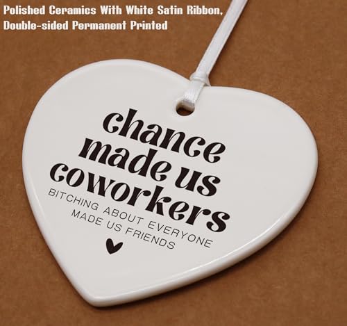 Chance Made Us Coworkers-Funny Colleagues Promotion,Farewell,Retirement,Goodbye,Leaving New Job Gifts for Friends Coworkers Boss Leader-Appreciate Heart Shaped Ornament with Gift Box