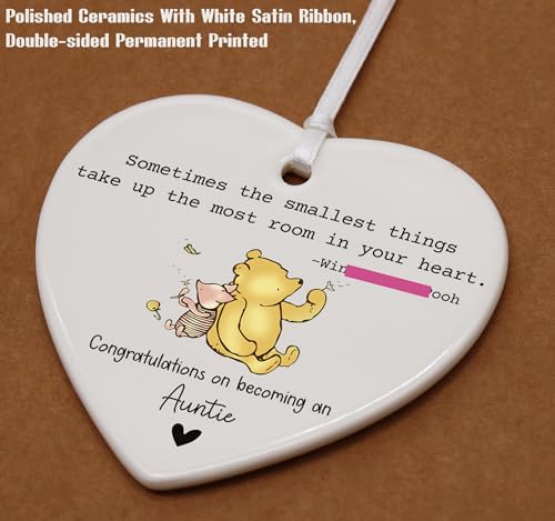 Aunt Present-Promoted to Aunt-Become an Auntie-Pregnancy Announcement Gifts-Baby Reveal Gifts-Baby Presents Shower-Sometimes The Smallest Things-Heart Shaped Ornament