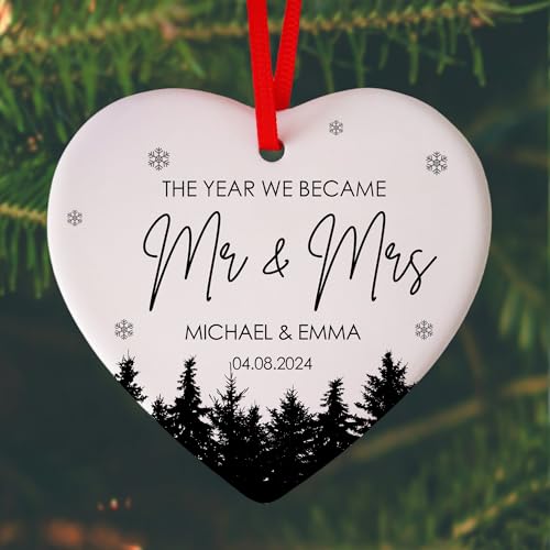 Custom Mr and Mrs Ornaments 2025, The Year We Became Married Ornament Wedding Gifts, Bridal Shower Bride Gift Ideas for Her
