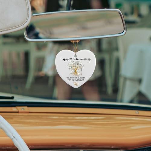 20th Anniversary Marriage Gifts for Couple Happy 20th Anniversary Ornament Keepsake Sign Heart Plaque Anniversary Romantic Couple Wedding Engagement Gifts for Her Him Wife Husband