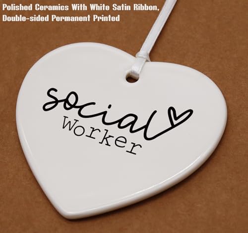 Social Worker Definition Gifts,Funny Social Work Month Gift,Birthday Retirement Christma Appreciation Gifts Ideas for Social Worker Boss Coworker Teacher Office-Heart Shaped Ornament with Gift Box