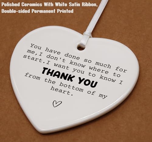 Thank You Ornament - Heart Shaped Appreciation Gift for Him & Her - Wedding & Thanksgiving
