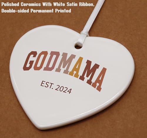 ZVMIS Godmother Proposal,Pregnancy Announcement Gift,First Time Godmother to Be,Appreciated,Christening Present,Baptism Present,Christmas Gift,Heart Shaped Ornament