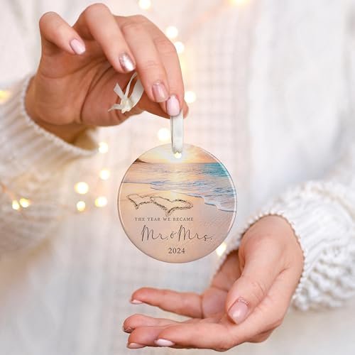 Wedding Ornaments - Mr and Mrs Ornament, 2024 Wedding Ornament - Ceramic Ornaments