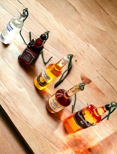 Ornament Mini- 20 set, Miniature Alcohol Bottle Ornament 1 inch tall, Bar Christmas Decor, Christmas Ornament, Christmas Gift Idea, Christmas Tree Ornament