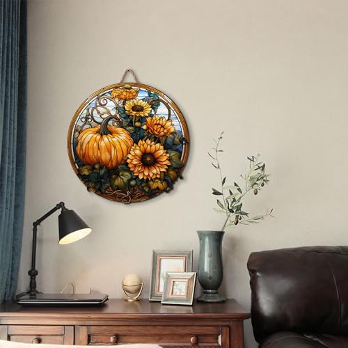 2D Flat All Over Printed, Pumpkin Wooden Sign, Fall Sign, Autumn Sign, 18" Wood Sign, Autumn Decor, Fall Decorations