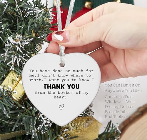 Thank You Ornament - Heart Shaped Appreciation Gift for Him & Her - Wedding & Thanksgiving