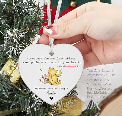 Aunt Present-Promoted to Aunt-Become an Auntie-Pregnancy Announcement Gifts-Baby Reveal Gifts-Baby Presents Shower-Sometimes The Smallest Things-Heart Shaped Ornament