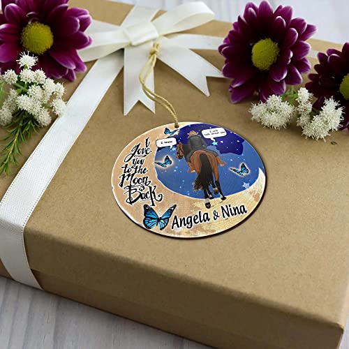 All Over Printed Horse Girl Ornament, Christmas 2022 Tree Ornament, 3.5" Wood 2-Sided Gift for Horse Lover
