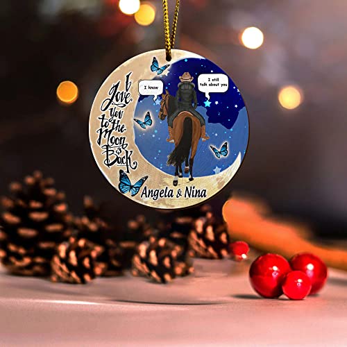 All Over Printed Horse Girl Ornament, Christmas 2022 Tree Ornament, 3.5" Wood 2-Sided Gift for Horse Lover