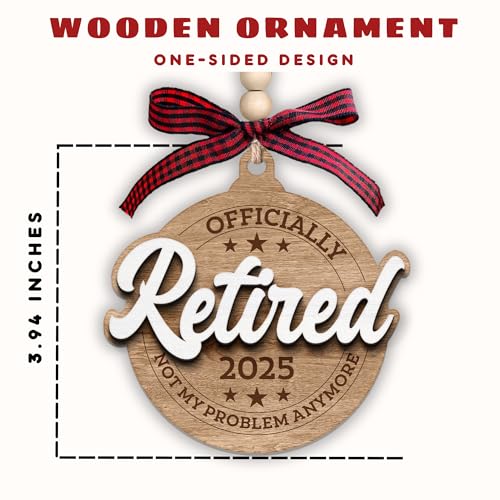 Retirement Gifts for Men - Retirement Gifts for Men 2025 - Happy Funny Cool Retire Party Gift Ideas - Mens Retired Gift Ideas for Coworker, Boss, Teacher, Nurse, Man - Wood Retired Ornament
