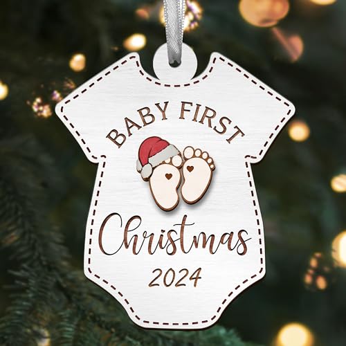 Baby's First Christmas Ornament 2024 Girl, Boy - Babys 1st Christmas Ornament 2024, My First Christmas Ornament 2024 - Best Baby Gifts - First Christmas Baby Girl Boy Ornament 2024, Baby Ornament