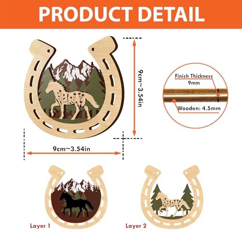 All Over Printed Horse Ornaments; 3.5"x3.5" 2 Layer Christmas Decorations, Gift For Horse Breeder