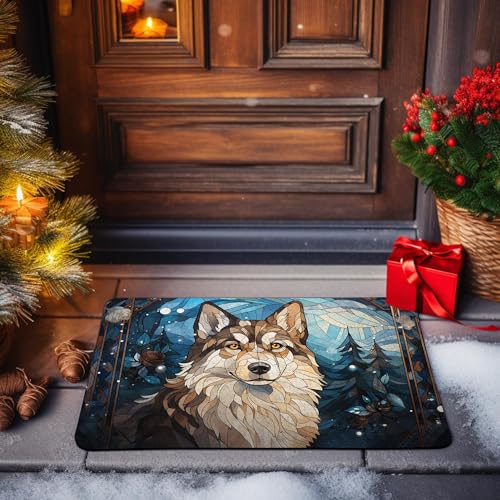 All Over Printed, Husky Doormat, Husky Christmas Doormat, 24x16 inches, 30x18 inches Doormat, Gift for Husky Lover, Home Decorations (RBRGUS-EPHG-53157003)