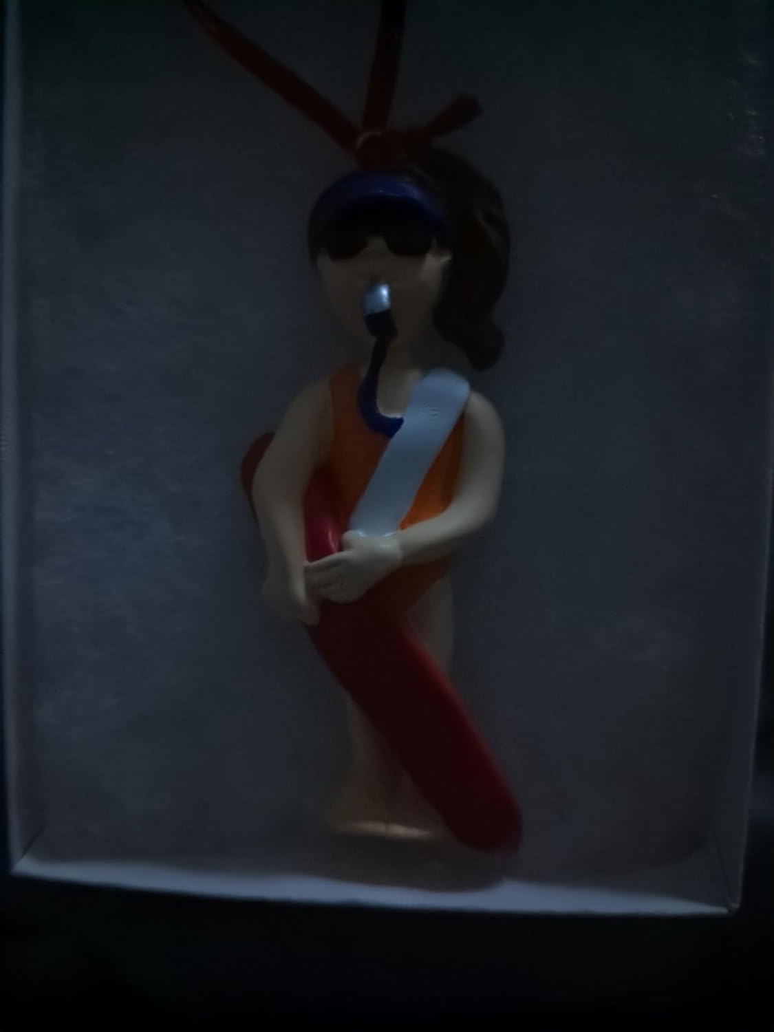 Brunette Female Lifeguard Resin Ornament