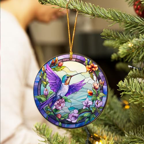 2D Flat All Over Printed, Hummingbird Ornaments, 2 Sides 3.5" Wood Ornament, Gift for Hummingbird Lover, Christmas Decorations (Ephg-51980001)