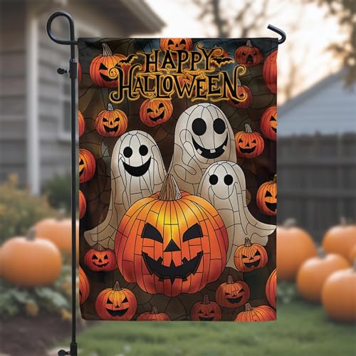 All Over Printed Halloween Double Sided Garden Flags, 12x18" Garden Flag, Pumpkin Flag for Halloween Decor, Home Decor Outdoor, Fall Yard Flag