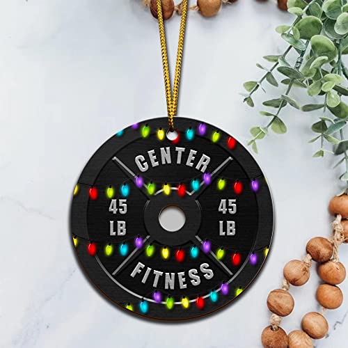 All Over Printed, Gym Ornament, Weightlifting Ornament, Powerlifting Ornament, Fitness Ornament, Christmas Tree Ornament, 3.5" Wood Ornament 2 Sided, Gift for Gymer (01)