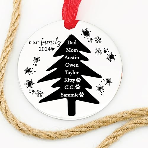 2024 Family Ornament with Pets | Family Ornament with Pets 2024 | Christmas Ornament with Pets | Family Ornament | 2024 Family with Pets FAMILY-ORN