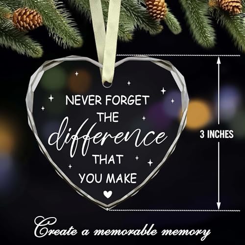 BSQUIELE Thank You Gifts for Women - Never Forget The Difference That You Make Ornament - Farewell, Leaving, Appreciation, Retirement Gifts for Coworker, Boss, Manager for Women