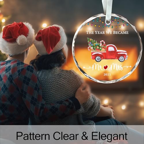 Wedding Ornament 2025,Wedding Gifts for Newlyweds, Our First Christmas Married Ornament 2025, Bridal Shower Gifts, The Year We Became Mr and Mrs Ornaments